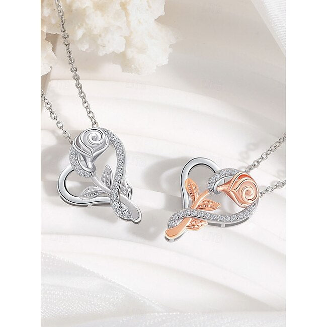 Necklace Copper Women's Fashion Cute Classic Heart Lovely Heart Shape Necklace For Valentine's Day Birthday Gift #16331352