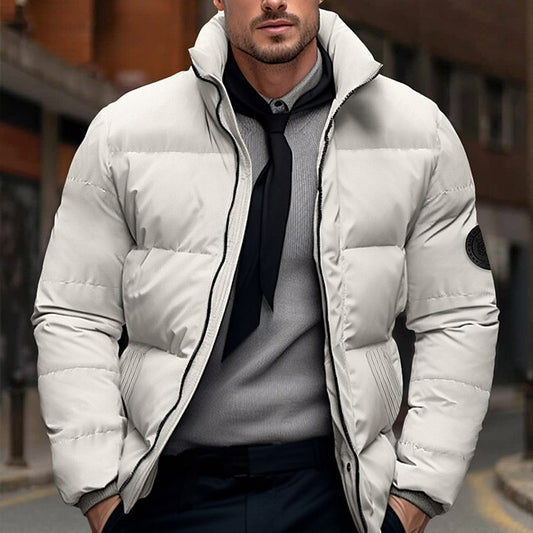 Men's Winter Coat Winter Jacket Puffer Jacket Zipper Pocket Polyster Pocket Outdoor Date Casual Daily Regular Fashion Casual Thermal Warm Windproof Winter Plain Black White Red Green Puffer Jacket #9745363