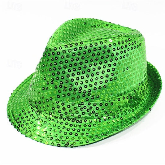 Men's Sun Hat Party Hat Yellow Red Polyester Sequins Fashion Casual Daily Saint Patrick Day Solid Color Sunscreen Breathable #19536588