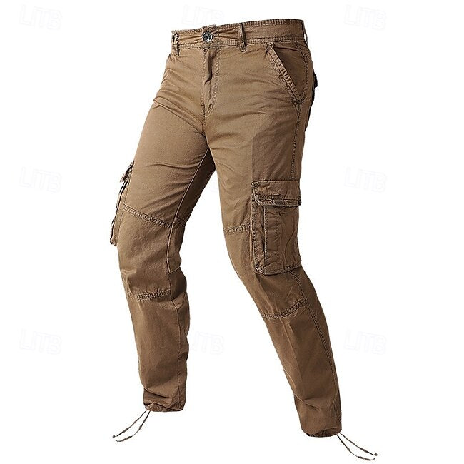 Men's Cargo Pants Cargo Trousers Multi Pocket Straight Leg Plain Moisture Wicking Wearable Full Length Outdoor Daily Camping & Hiking Fashion Streetwear Black Blue #16574051