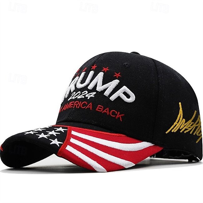 Trump Hat Men's Baseball Cap Couple's Sun Hat Black Red National Flag Embroidered Fashion Casual Daily Adjustable Sunscreen Breathable #9322451