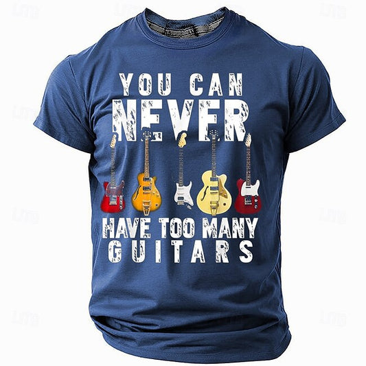 Men's Guitar Funny Slang T Shirt Short Sleeve T shirt 3D Print Crew Neck Shirt Fashion Daily Street Daily Black Blue Green Summer Spring Clothing Apparel S M L XL XXL XXXL #14682508