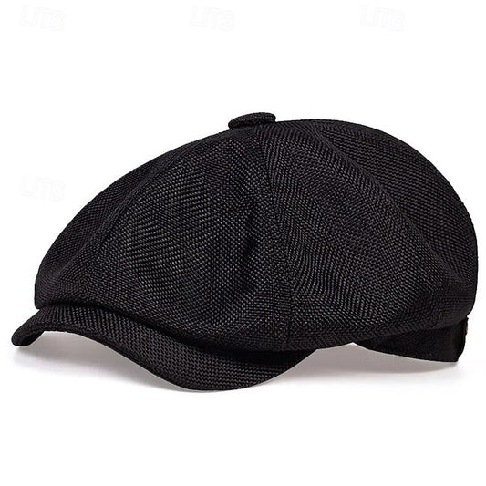 Men's Flat Cap Ascot Hat Newsboy Hat Black Brown Polyester Fashion Casual Street Daily Plain Breathable #17090251