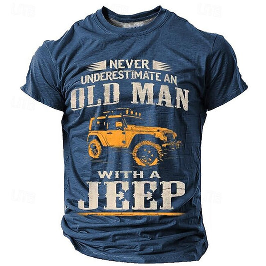 Men's Graphic Car Old Man T shirt Short Sleeve T shirt 3D Print Crew Neck Shirt Casual Street Style Sports Outdoor Holiday Going out Black Blue Brown Spring & Summer Clothing Apparel S M L XL 2XL 3XL #18370713