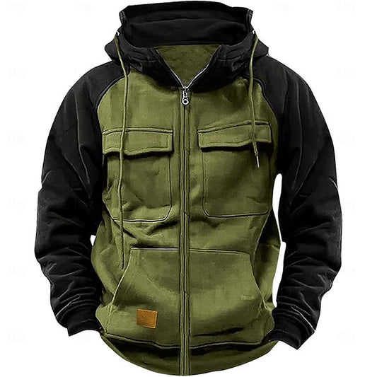 Men's Hoodie Full Zip Hoodie Tactical Hoodie Wine Red Black Pink Army Green Blue Hooded Plain Tactical Sports & Outdoor Daily Streetwear Cool Casual Winter Spring &  Fall Clothing Apparel Hoodies #15046089