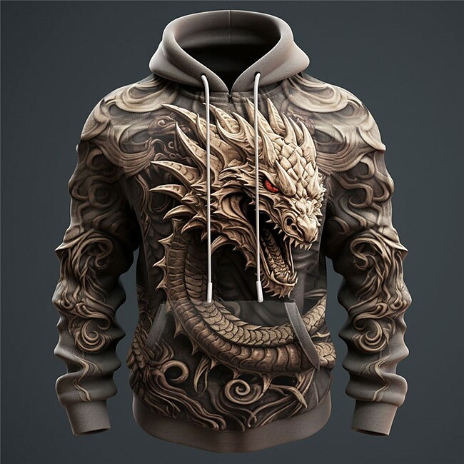 Men's Graphic Animal Hoodie Hoodies Sweatshirt Hoodie Long Sleeve Hooded Sweatshirt Hooded Fashion 3D Print Sports Outdoor Holiday Vacation 5 7 Print Front Pocket Spring &  Fall Designer #9721190