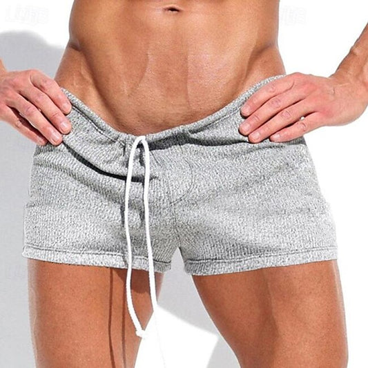 Men's Sweat Shorts Shorts Bermuda shorts Drawstring Elastic Waist Plain Comfort Sports Short Yoga Daily Gym Fashion Athleisure White Light Grey Micro-elastic #12196630