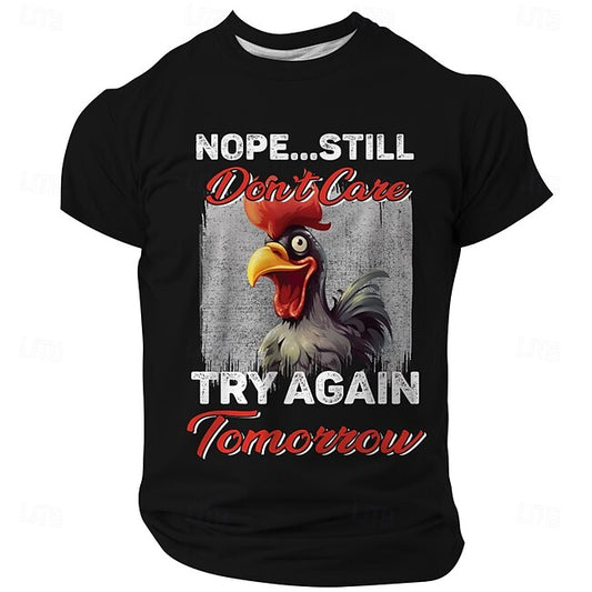 Men's Rooster Funny T Shirt Short Sleeve T shirt 3D Print Crew Neck Shirt Fashion Daily Street Daily Black Blue Green Summer Spring Clothing Apparel S M L XL XXL XXXL #15600231