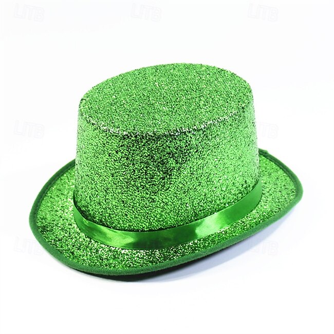 Men's Sun Hat Party Hat Sillver Gray Black Polyester Sequins Fashion Casual Daily Saint Patrick Day Solid Color Sunscreen Breathable #14165713