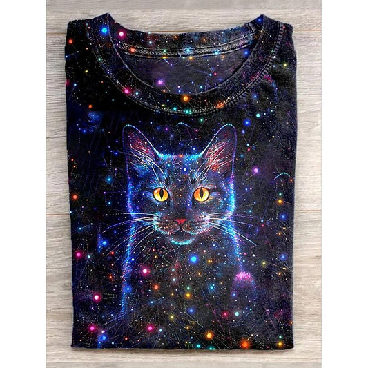 Women's Pullover Casual Cat Dailywear Casual Crew Neck Print Long Sleeve Blue Fall Winter #18491219