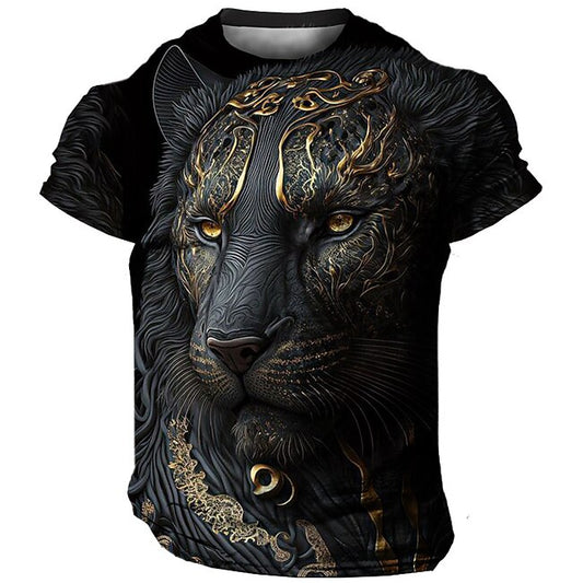 Men's Graphic Animal Tiger T shirt Short Sleeve T shirt 3D Print Crew Neck Shirt Vintage Fashion Designer Outdoor Daily Sports Light Yellow Dark Yellow Yellow Spring & Summer Clothing Apparel S M L #9534143